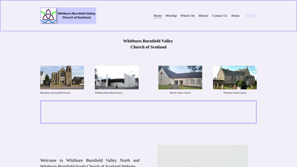 Screenshot of the Whitburn Burnfield Valley (North) Church of Scotland website