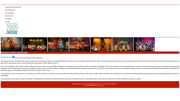 Screenshot of the Killin Dramatic Club website