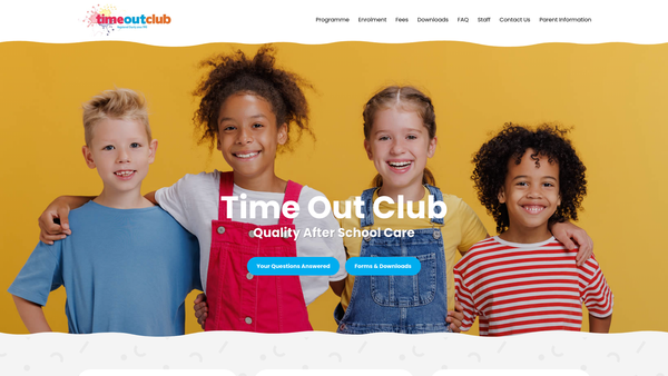 Screenshot of the Time-Out Club website