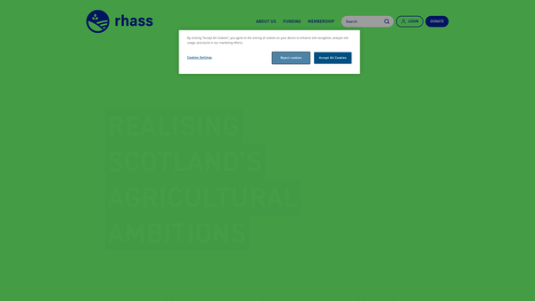 Screenshot of the The Royal Highland Society Development Trust website