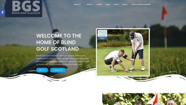 Screenshot of the Scottish Blind Golf Society website