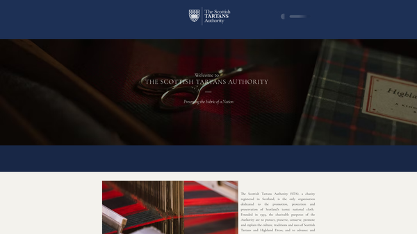 Screenshot of the The Scottish Tartans Authority website
