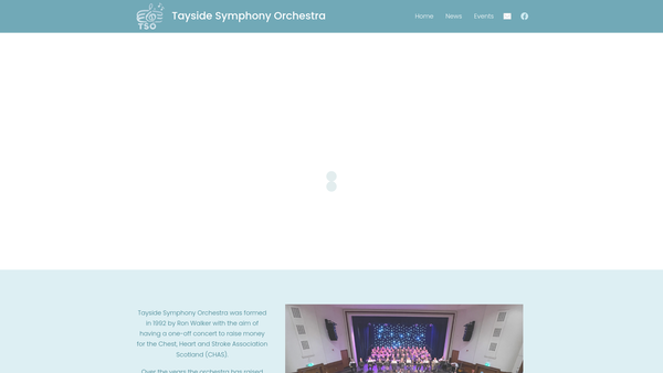 Screenshot of the Tayside Symphony Orchestra website