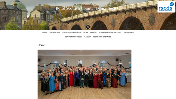Screenshot of the Royal Scottish Country Dance Society Perth & Perthshire Branch website