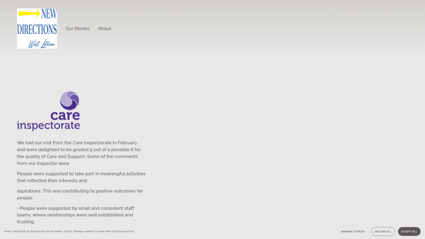 Screenshot of the New Directions West Lothian website