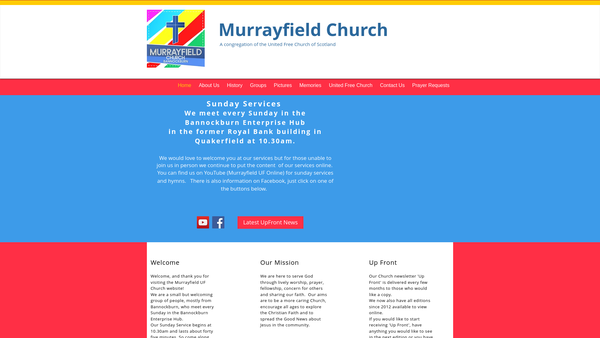 Screenshot of the Murrayfield United Free Church website