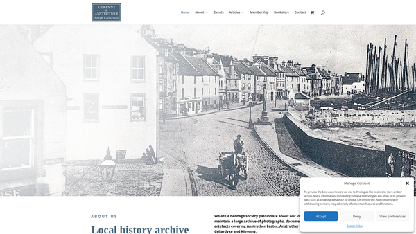 Screenshot of the The Kilrenny and Anstruther Burgh Collection website