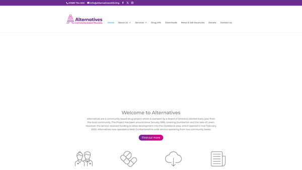 Screenshot of the Alternatives West Dunbartonshire Cds website