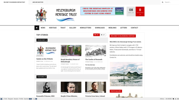 Screenshot of the Helensburgh Heritage Trust website