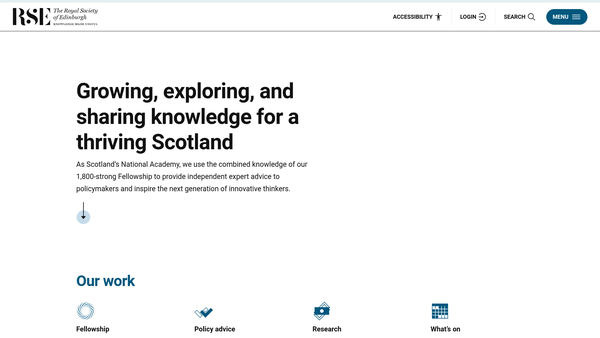 Screenshot of the R S E Scotland Foundation website