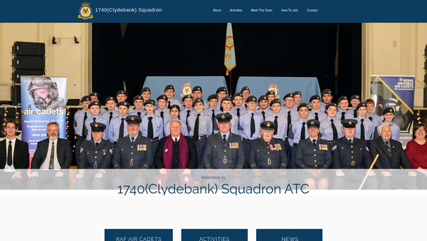 Screenshot of the Air Training Corps No 1740 Clydebank Squadron Non-Public Sports & Welfare Funds website