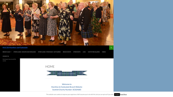 Screenshot of the Royal Scottish Country Dance Society Hamilton & Clydesdale Branch website
