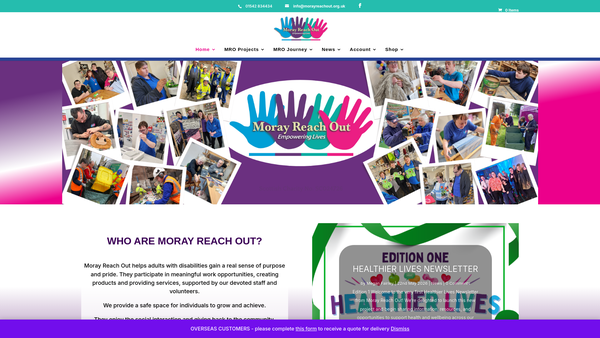 Screenshot of the Moray Reach Out website