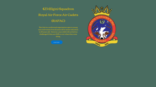 Screenshot of the Air Training Corps No 0423 Elgin Squadron Non Public Sports & Welfare Funds website