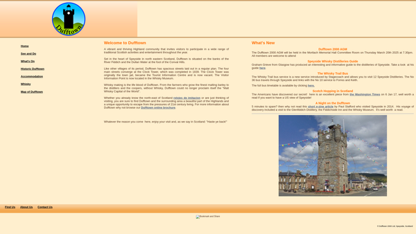 Screenshot of the Dufftown 2000 Limited website
