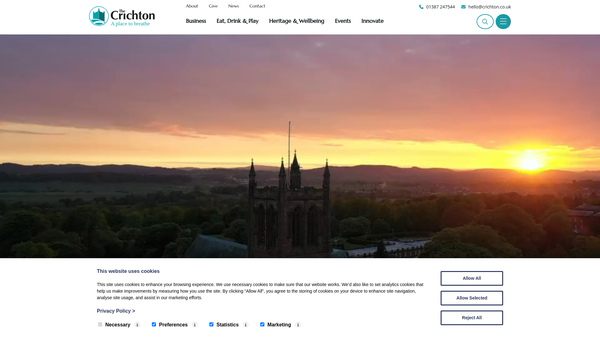 Screenshot of the Crichton Trust website