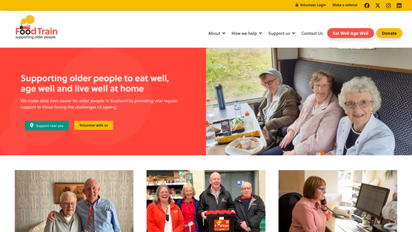 Screenshot of the The Food Train Limited website