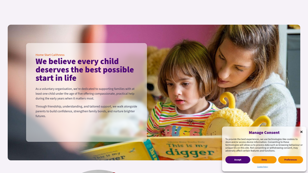 Screenshot of the Home-Start Caithness website