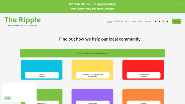 Screenshot of the Ripple Project website