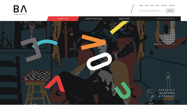 Screenshot of the Birnam Arts website