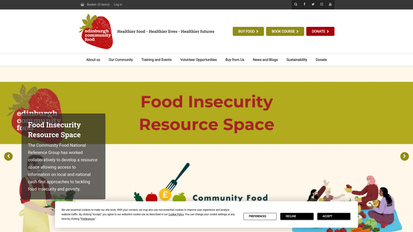 Screenshot of the Edinburgh Community Food Ltd website