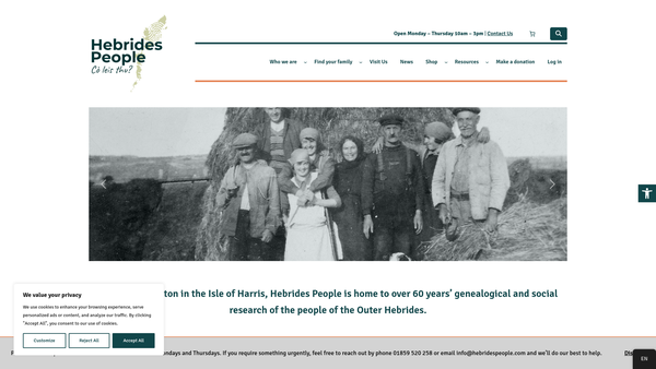 Screenshot of the Northton Heritage Trust website