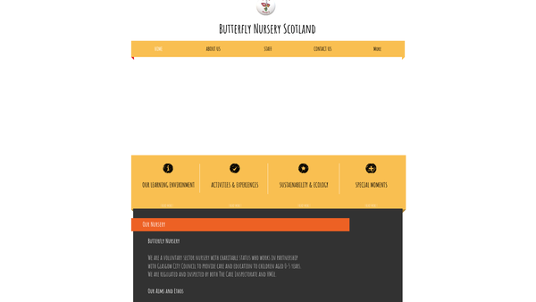 Screenshot of the Butterfly Nursery Scotland website