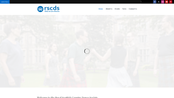 Screenshot of the Royal Scottish Country Dance Society Oban and Lorn Branch website