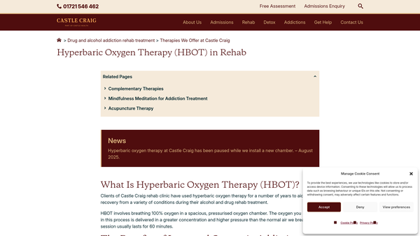 Screenshot of the Hyper Baric Oxygen Treatment Trust website