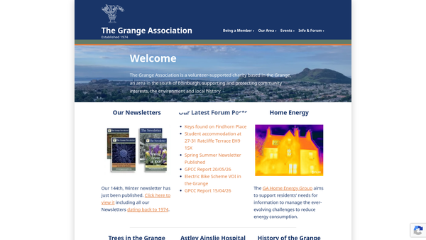 Screenshot of the Grange Association website
