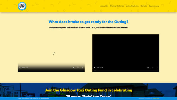 Screenshot of the Glasgow Taxi Outing Fund website