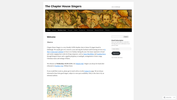 Screenshot of the Chapter House Singers website