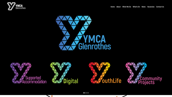 Screenshot of the YMCA Glenrothes website