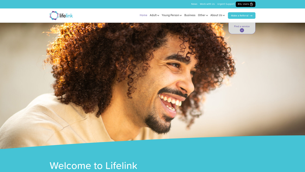 Screenshot of the Lifelink website