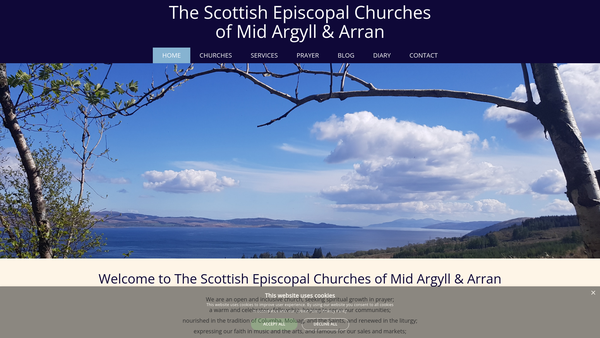 Screenshot of the All Saints Episcopal Church, Inveraray website