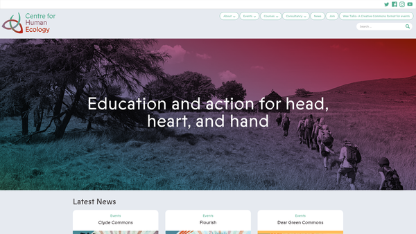 Screenshot of the Centre For Human Ecology website