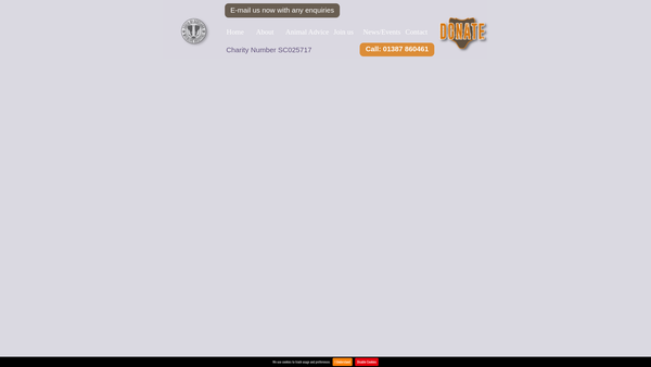 Screenshot of the South Of Scotland Wildlife Hospital Trust website