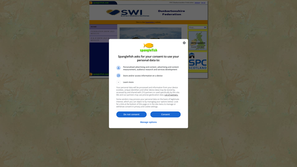 Screenshot of the Scottish Women’s Institutes Dunbartonshire Federation website