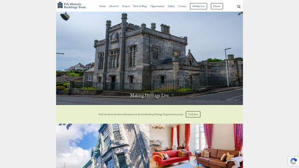 Screenshot of the Fife Historic Buildings Trust website