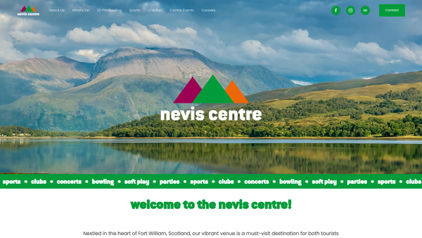 Screenshot of the Linnhe Leisure website