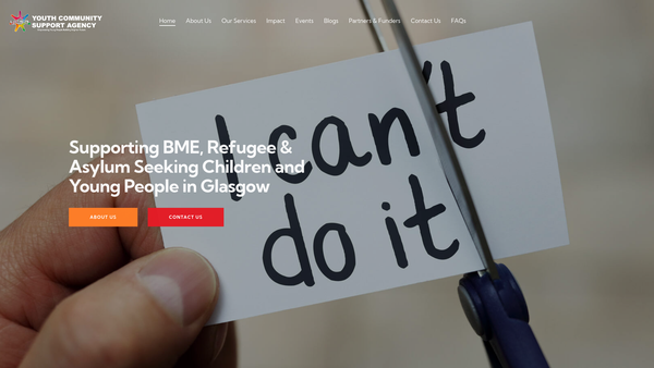 Screenshot of the Youth Community Support Agency website