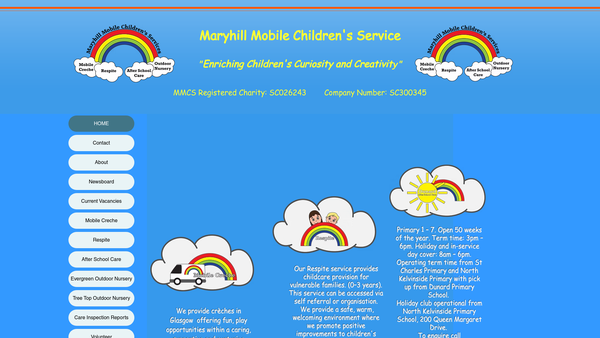 Screenshot of the Maryhill Mobile Children’s Services website