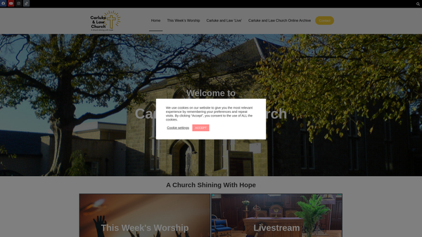 Screenshot of the Carluke and Law Church of Scotland website