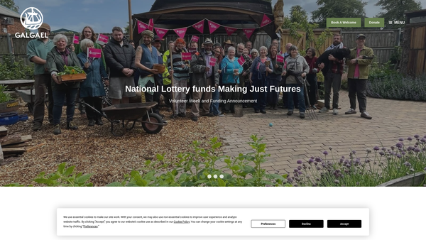 Screenshot of the GalGael Trust website
