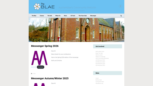 Screenshot of the Auchenblae & District Community Association website
