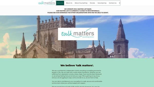 Screenshot of the Talk Matters website