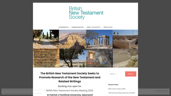 Screenshot of the British New Testament Society website