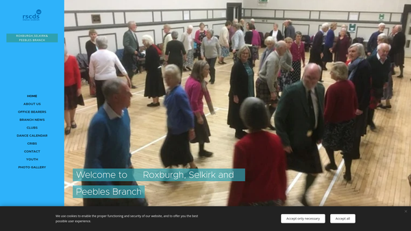 Screenshot of the Royal Scottish Country Dance Society Roxburgh, Selkirk & Peebles Branch website