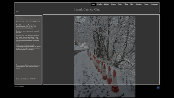 Screenshot of the Lanark Camera Club website