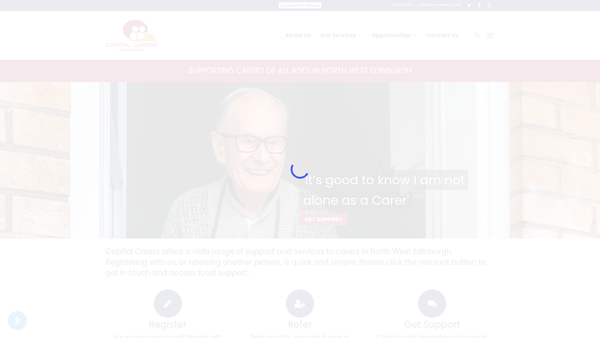 Screenshot of the Capital Carers Ltd website
